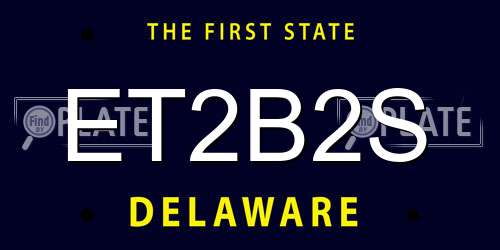 ET2B2S Delaware License Plate