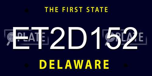ET2D152 Delaware License Plate