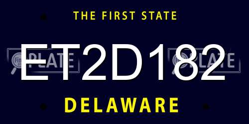 ET2D182 Delaware License Plate