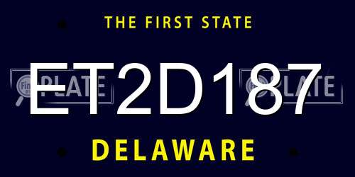 ET2D187 Delaware License Plate