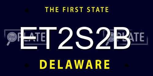 ET2S2B Delaware License Plate