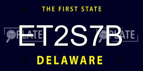ET2S7B Delaware License Plate