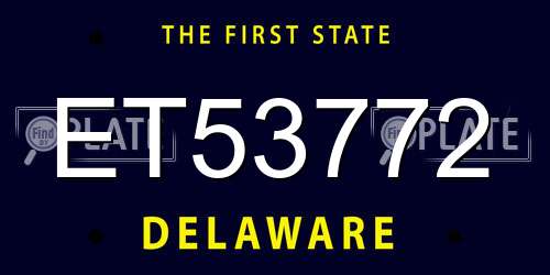 ET53772 Delaware License Plate
