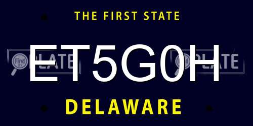 ET5G0H Delaware License Plate