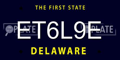 ET6L9E Delaware License Plate