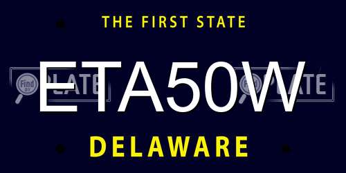 ETA50W Delaware License Plate