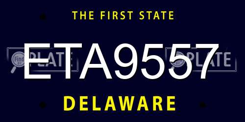 ETA9557 Delaware License Plate