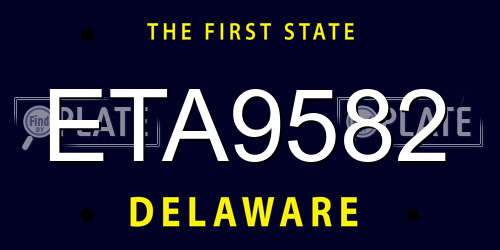 ETA9582 Delaware License Plate
