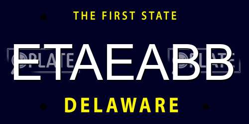 ETAEABB Delaware License Plate