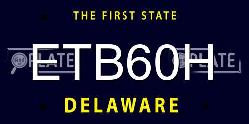 ETB60H Delaware License Plate