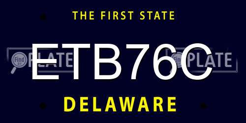 ETB76C Delaware License Plate