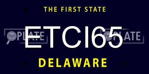ETCI65 Delaware License Plate