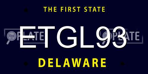 ETGL93 Delaware License Plate