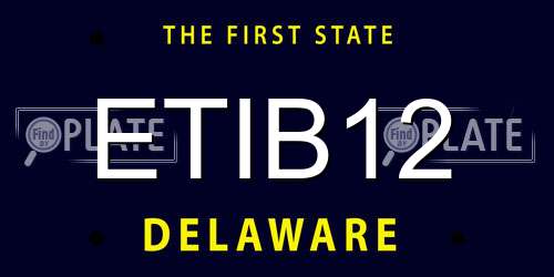 ETIB12 Delaware License Plate