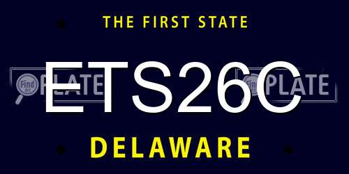 ETS26C Delaware License Plate