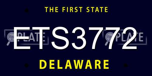 ETS3772 Delaware License Plate