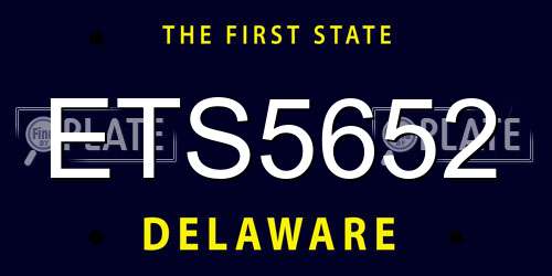 ETS5652 Delaware License Plate