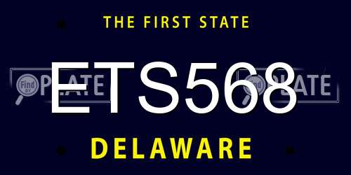 ETS568 Delaware License Plate