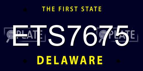 ETS7675 Delaware License Plate