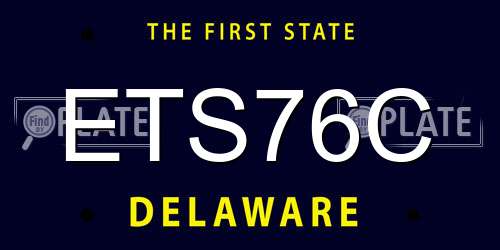 ETS76C Delaware License Plate