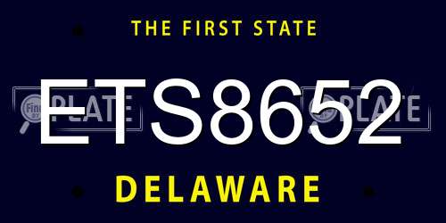 ETS8652 Delaware License Plate