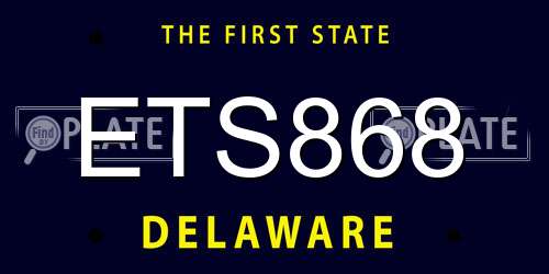 ETS868 Delaware License Plate