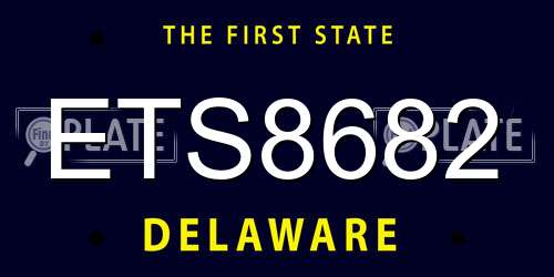 ETS8682 Delaware License Plate