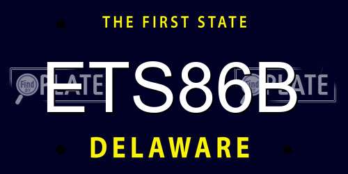 ETS86B Delaware License Plate