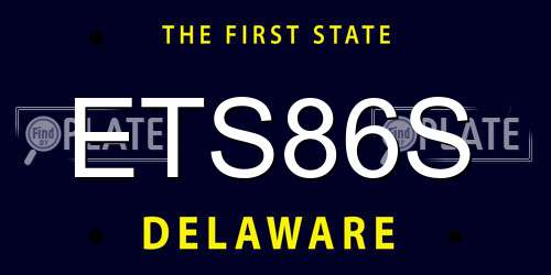 ETS86S Delaware License Plate