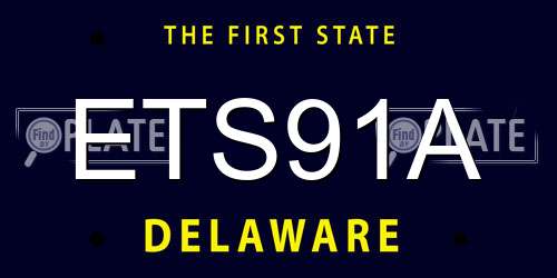 ETS91A Delaware License Plate