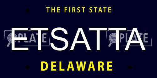 ETSATTA Delaware License Plate
