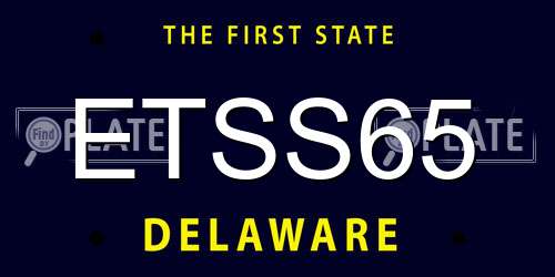 ETSS65 Delaware License Plate