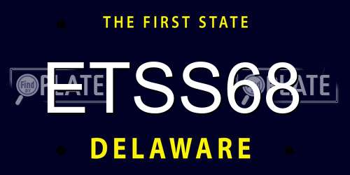 ETSS68 Delaware License Plate