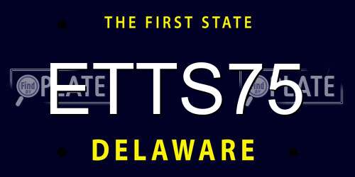 ETTS75 Delaware License Plate