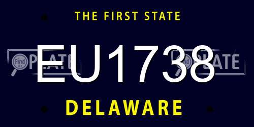 EU1738 Delaware License Plate