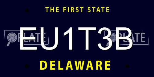 EU1T3B Delaware License Plate