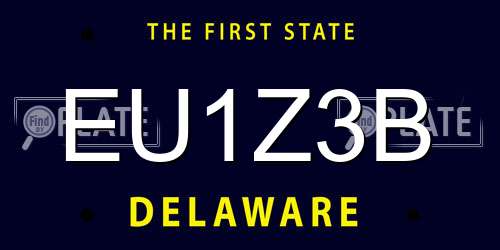 EU1Z3B Delaware License Plate