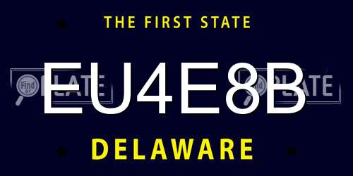 EU4E8B Delaware License Plate