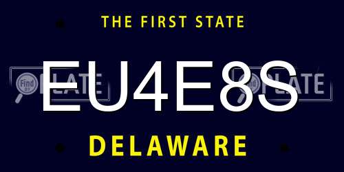 EU4E8S Delaware License Plate