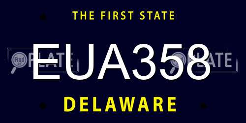 EUA358 Delaware License Plate