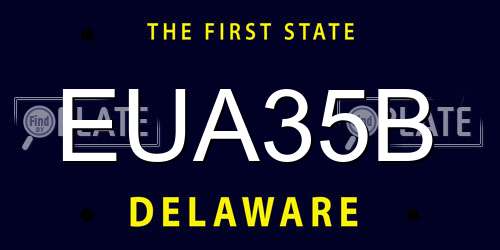 EUA35B Delaware License Plate