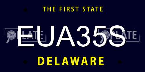 EUA35S Delaware License Plate