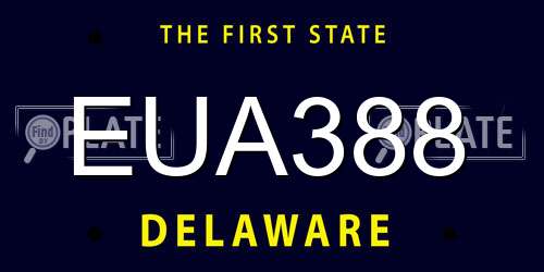 EUA388 Delaware License Plate