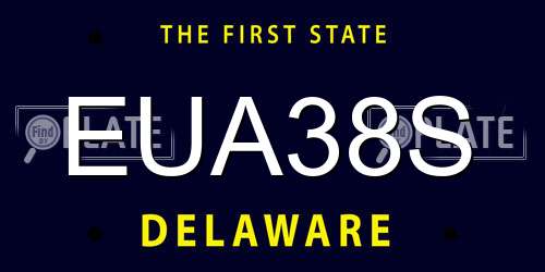 EUA38S Delaware License Plate