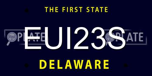 EUI23S Delaware License Plate