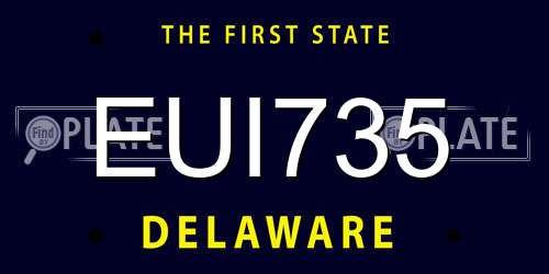 EUI735 Delaware License Plate