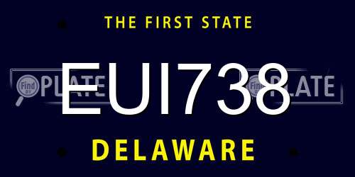 EUI738 Delaware License Plate