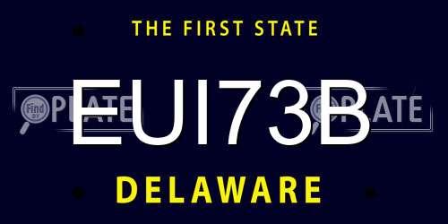 EUI73B Delaware License Plate
