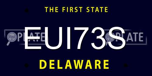 EUI73S Delaware License Plate