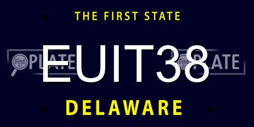EUIT38 Delaware License Plate
